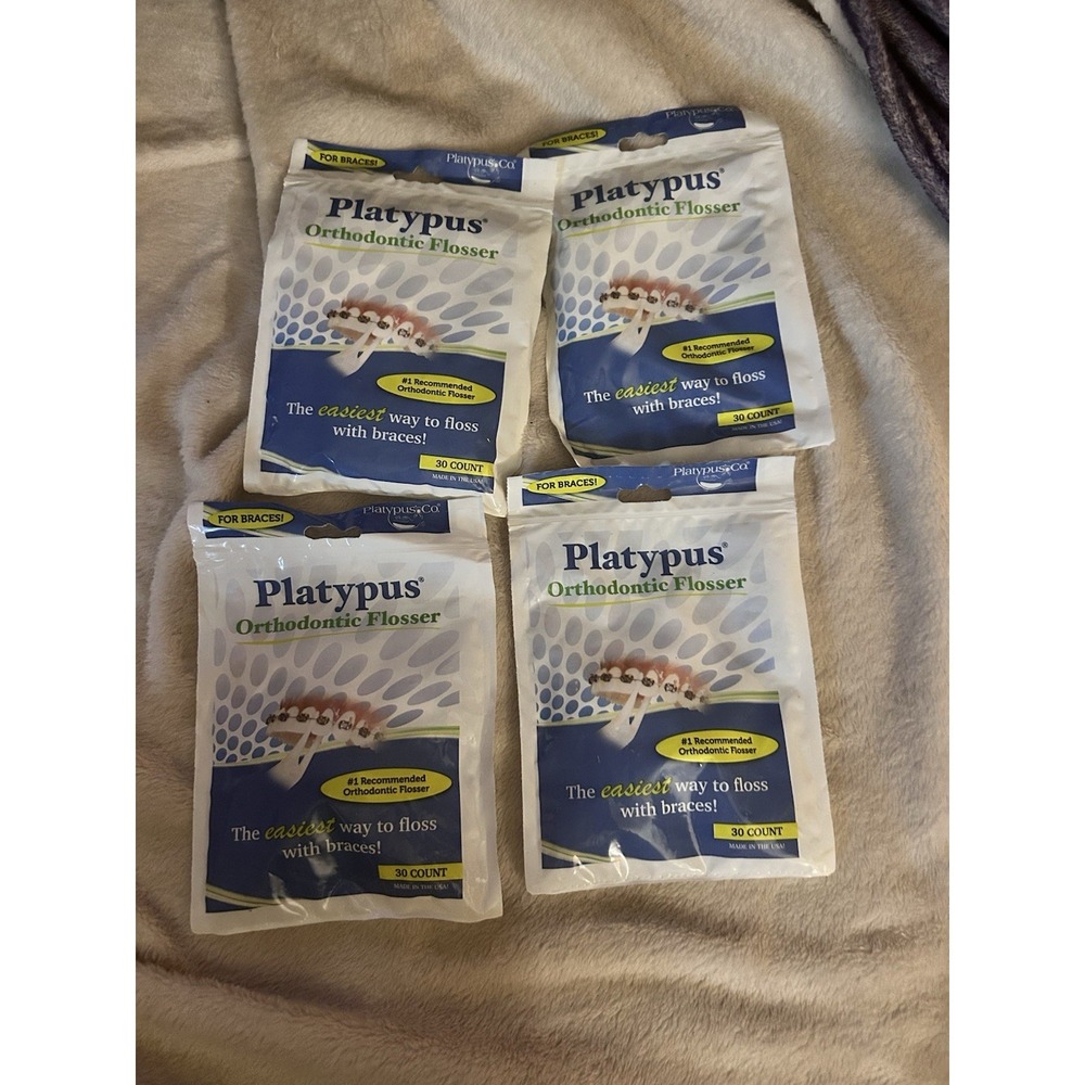 FOUR Platypus Orthodontic Flossers T130 Packs! 30 flossers‎ per Pack! New